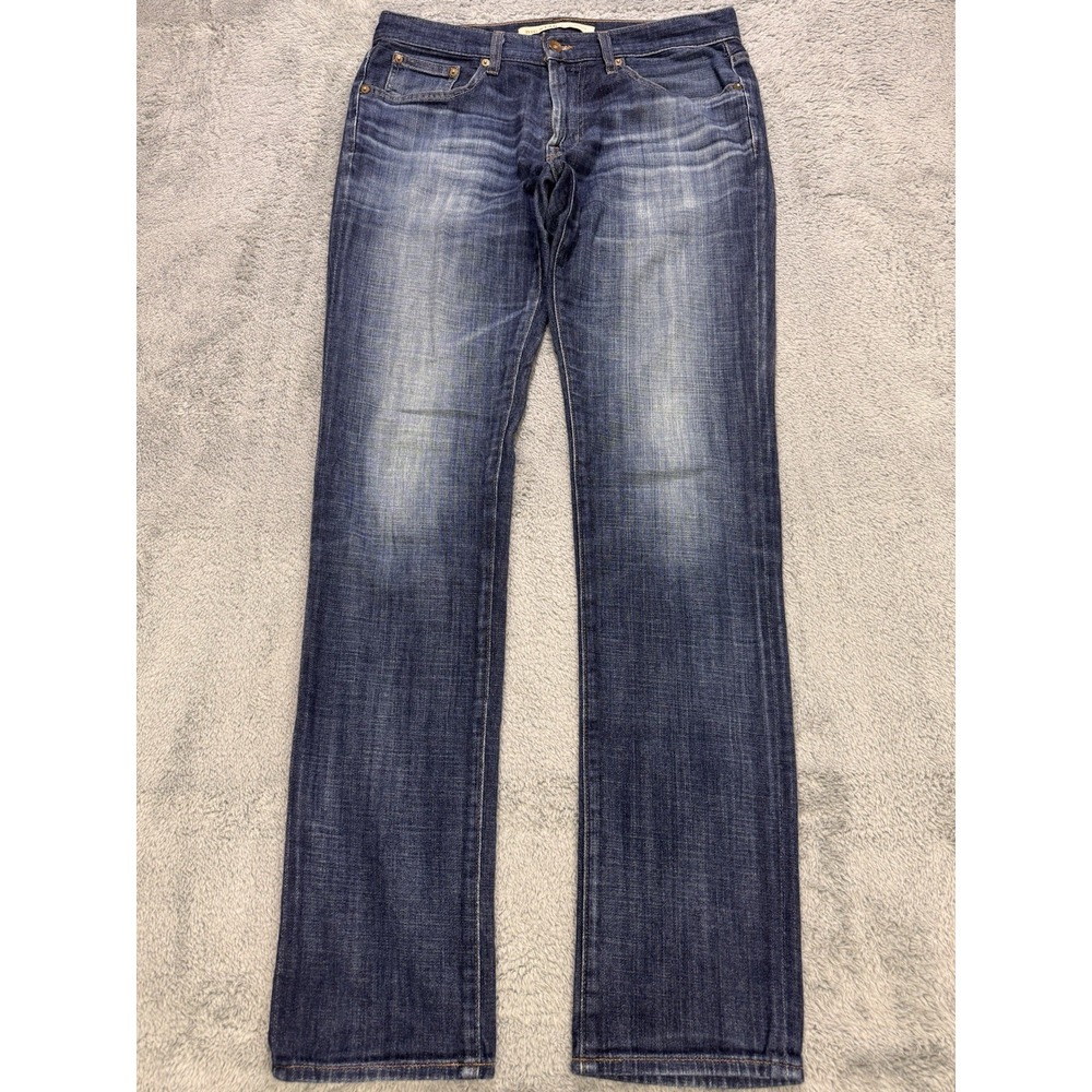 Big Star Archetype Jeans Men 31x34 Blue Slim Straight Denim Distressed Whiskered